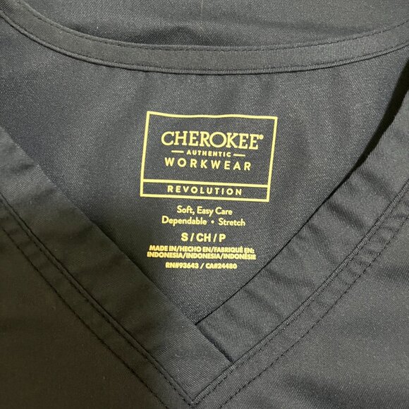 Two Navy Blue Cherokee Scrub Tops - Picture 3 of 6